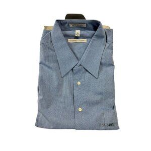 Men’s Light Blue Geoffrey Beene Long Sleeve Shirt Size: XXL / 18 Wrinkle Free NW